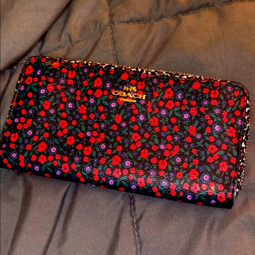 Coach floral print wallet